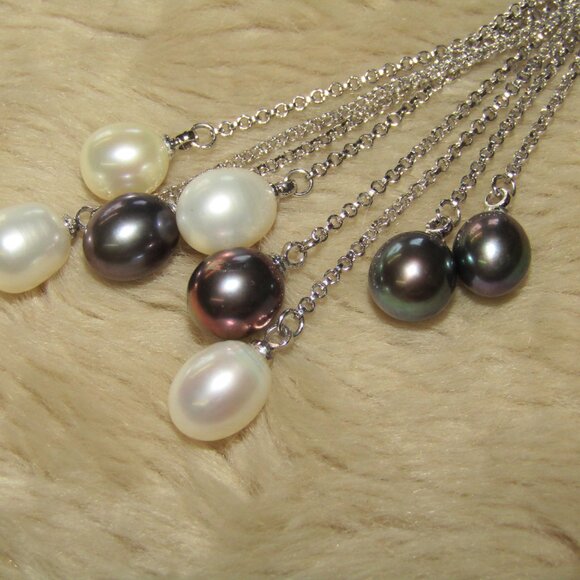Tahitian Pearl, South Sea Pearl and Sterling Silver Tassel Necklace - Picture 4 of 6